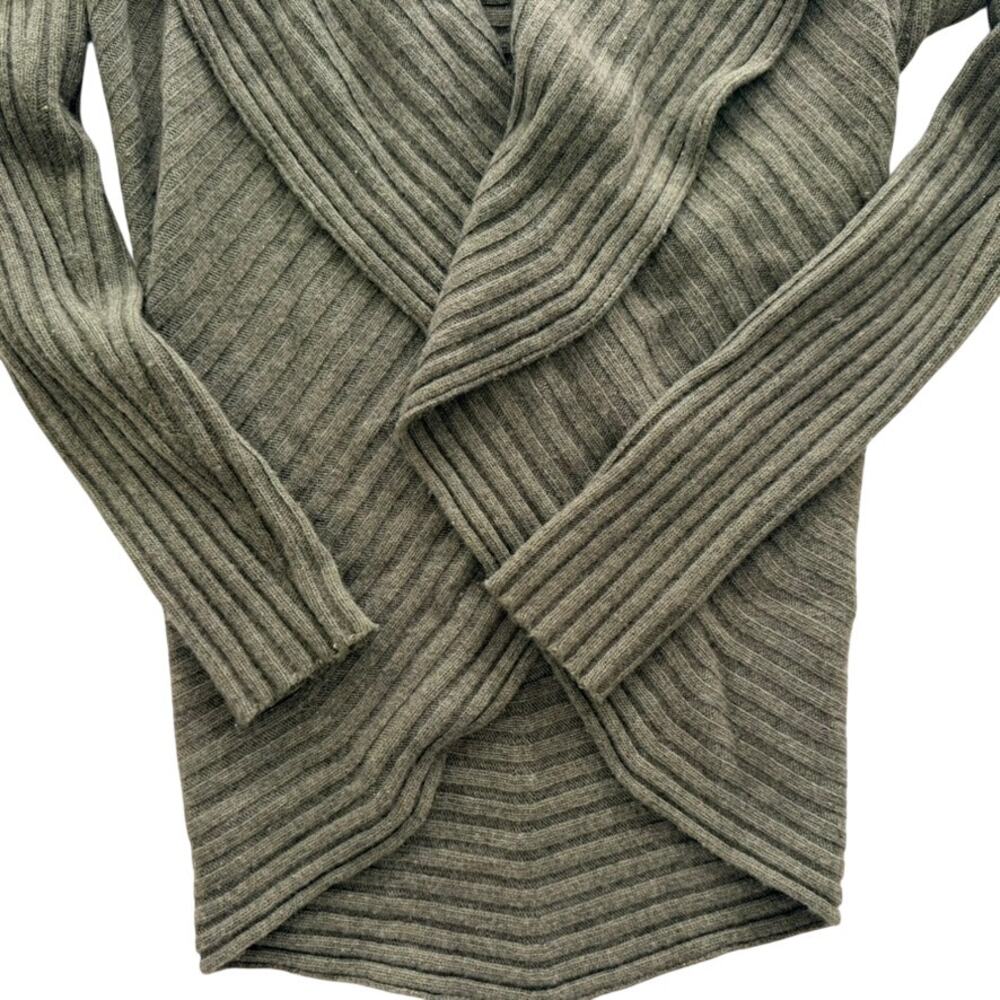 Autumn Cashmere Green Ribbed Sweater Medium Open Wrap Cocoon Cashmere Wool - Picture 4 of 8